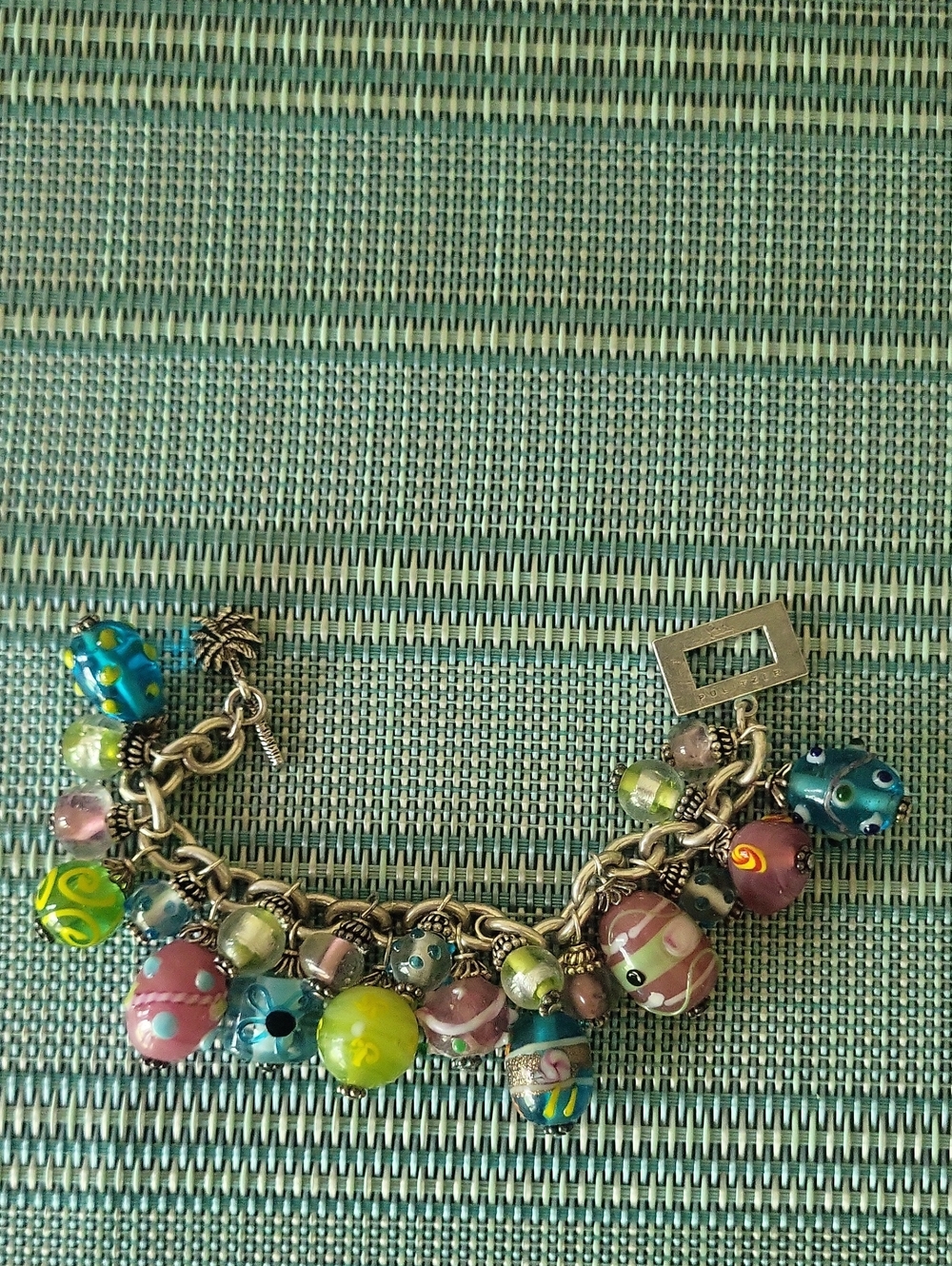Lilly Pulitzer Glass Lampwork Wedding Cake Charm Bracelet in .925